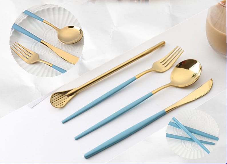 Stainless Steel Cutlery Set of 5 (With Tea spoon) - Builditfy