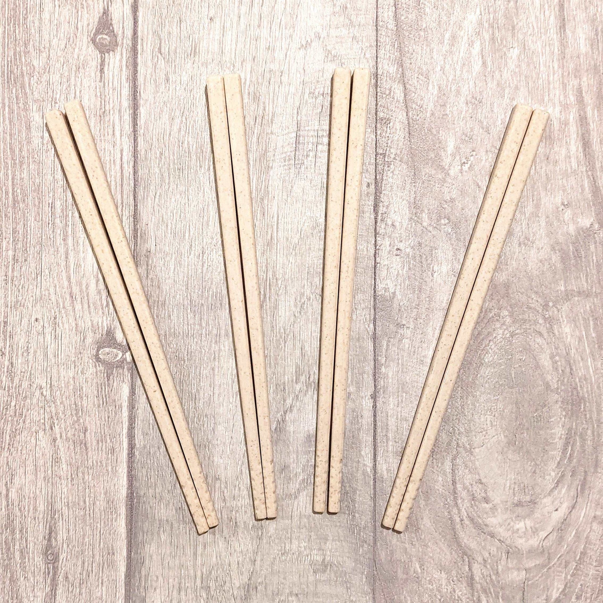 Sustainable Wheat Straw Chopsticks Set - 4 Pairs, Eco-Conscious Dining Essentials - Builditfy