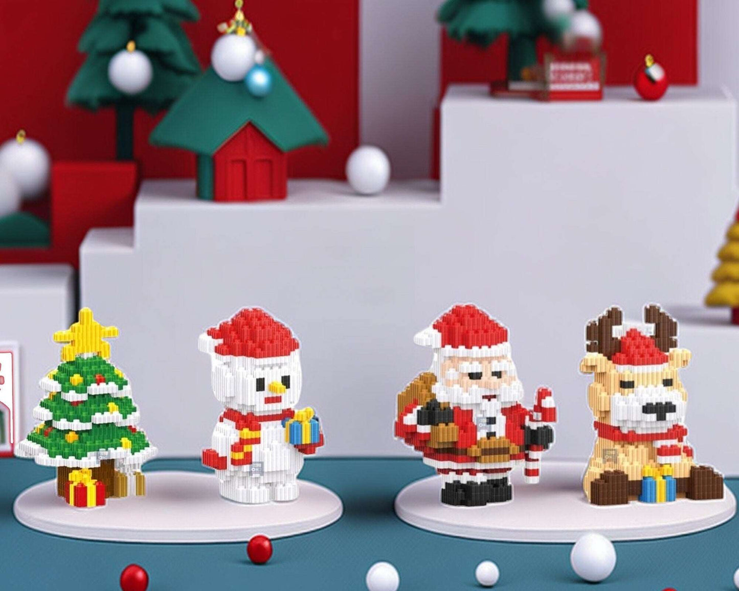 DIY Magical Christmas Moments: DIY Building Blocks Kits - Santa, Reindeer, Snowman, and Christmas Tree Decor - Builditfy