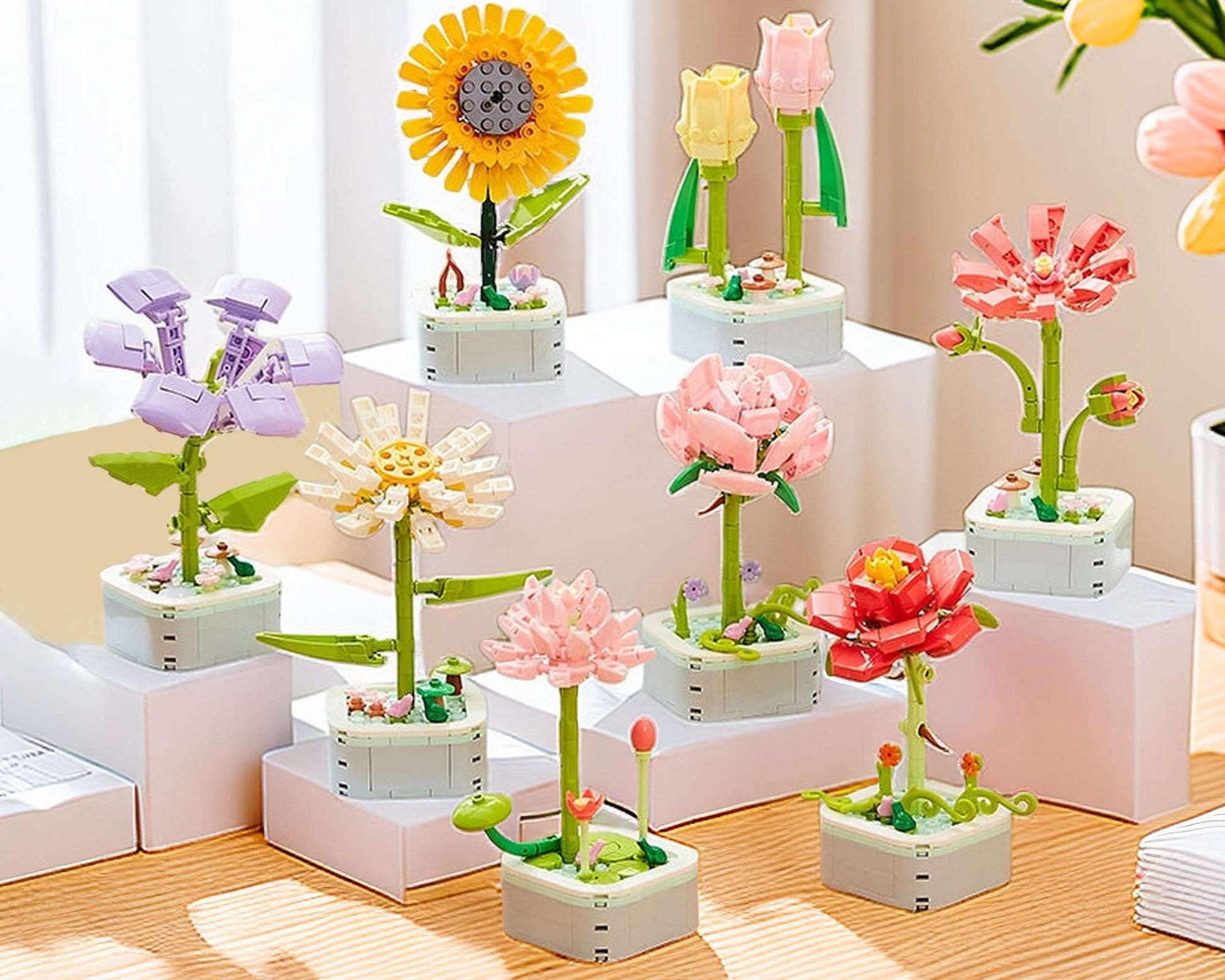 DIY Flower Building Blocks: Eternal Blooms for Your Home Decor and Indoor Garden - Builditfy