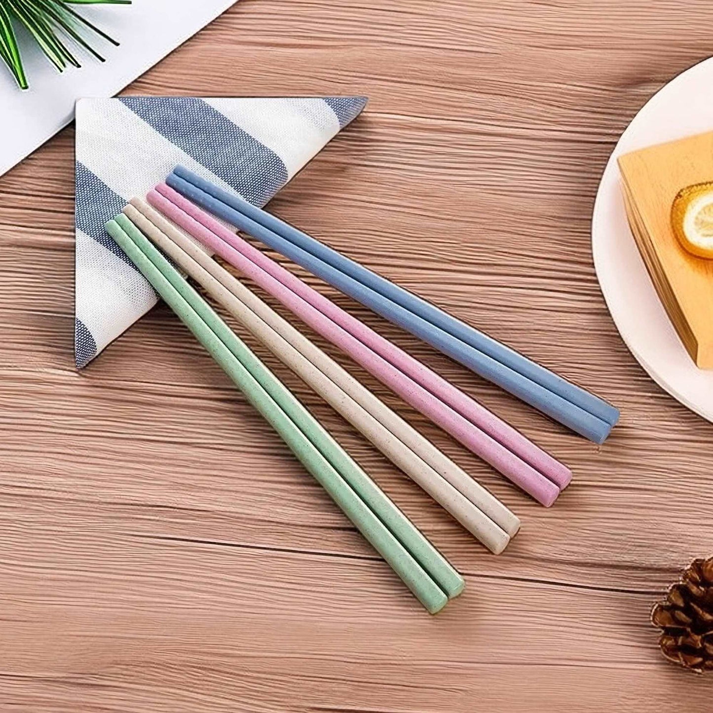 Sustainable Wheat Straw Chopsticks Set - 4 Pairs, Eco-Conscious Dining Essentials - Builditfy