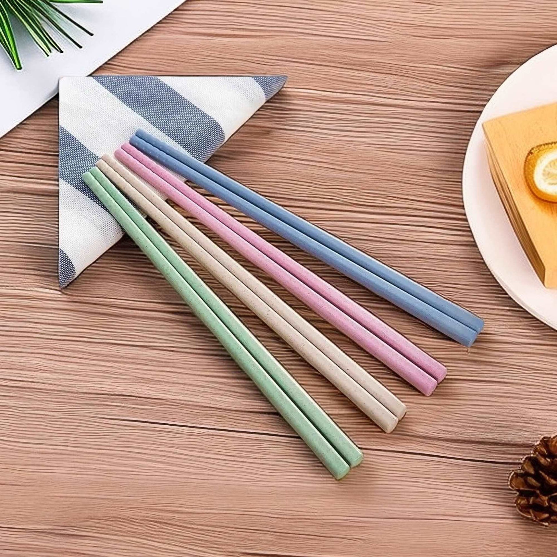 Sustainable Wheat Straw Chopsticks Set - 4 Pairs, Eco-Conscious Dining Essentials - Builditfy
