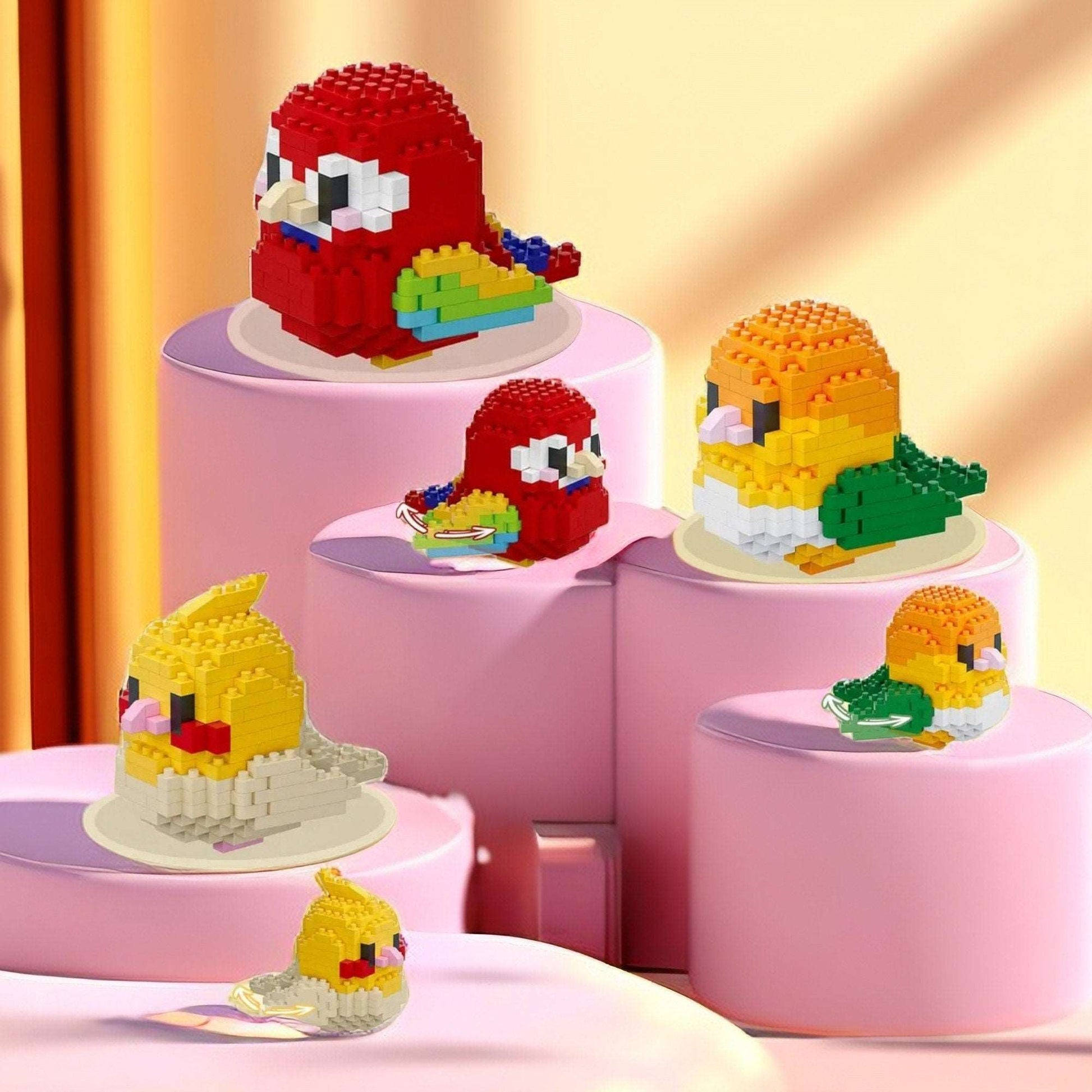 DIY Bird Nano Blocks Brick Sets - Charming Collectible Miniature Bird Figures with Movable Wings - Builditfy