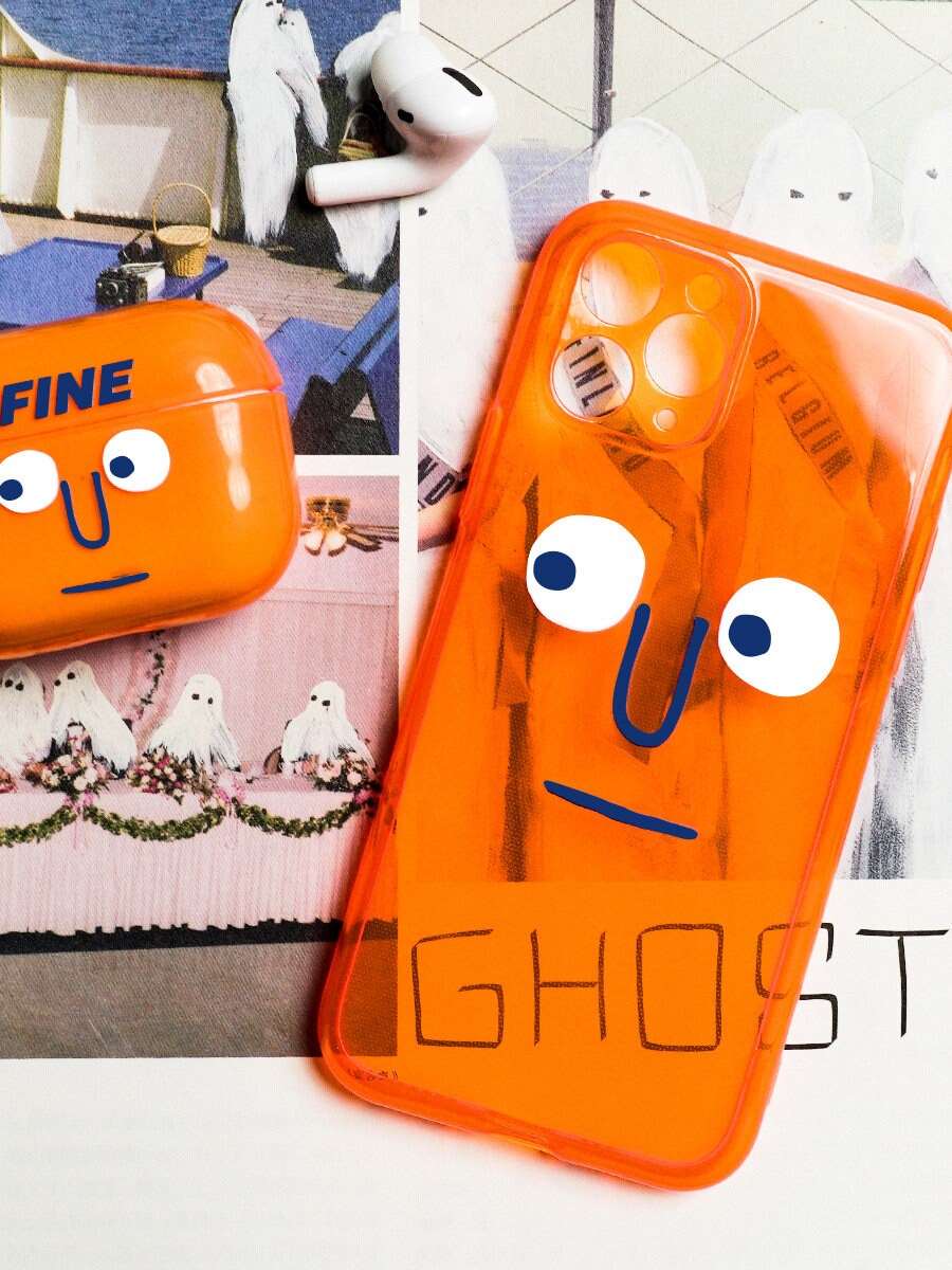 Funky Orange iPhone Case for iPhone 11, 11 Pro, 11 Pro Max, iPhone 12, 12 Pro, 12 Pro Max - Unique and Playful Design with a Funny Face - Builditfy