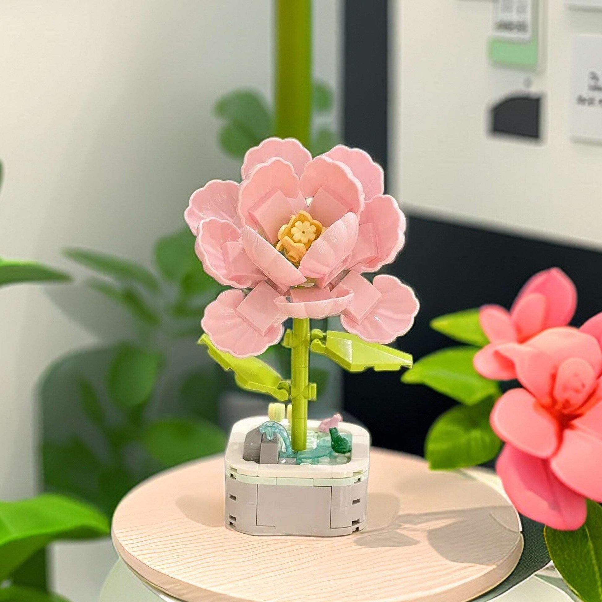 Pink Hibiscus - DIY Floral Bliss: Craft Your Own Eternal Garden with Flower Building Block Kits - Builditfy