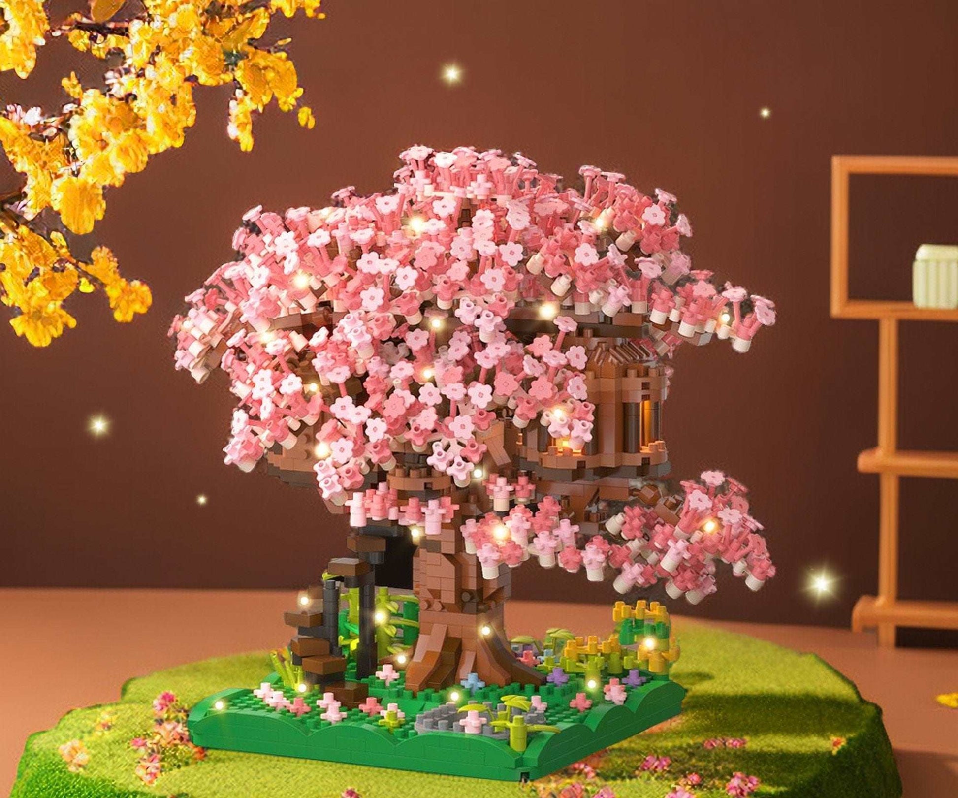 Build-Your-Own Enchanting Cherry Blossom Treehouse Building Kit - 2008 pcs, Detailed Collectible Model - Perfect for Experienced Builders - Builditfy