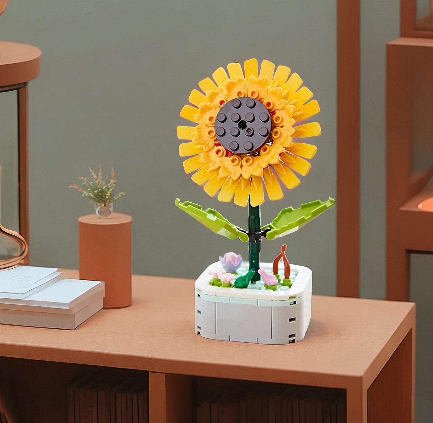 GIFT SET - Sun Flower (Helianthus) DIY Floral Bliss: Craft Your Own Eternal Garden with Flower Building Block Kits - Builditfy