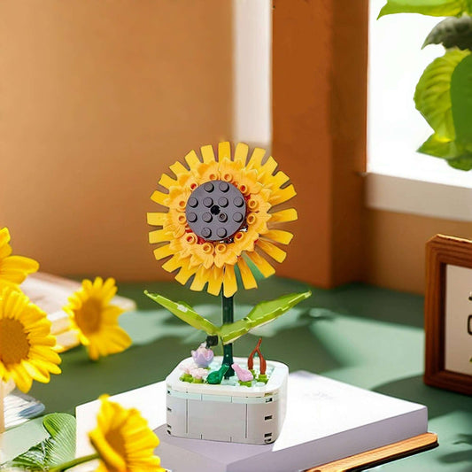 Sun Flower (Helianthus) - DIY Floral Bliss: Craft Your Own Eternal Garden with Flower Building Block Kits - Builditfy
