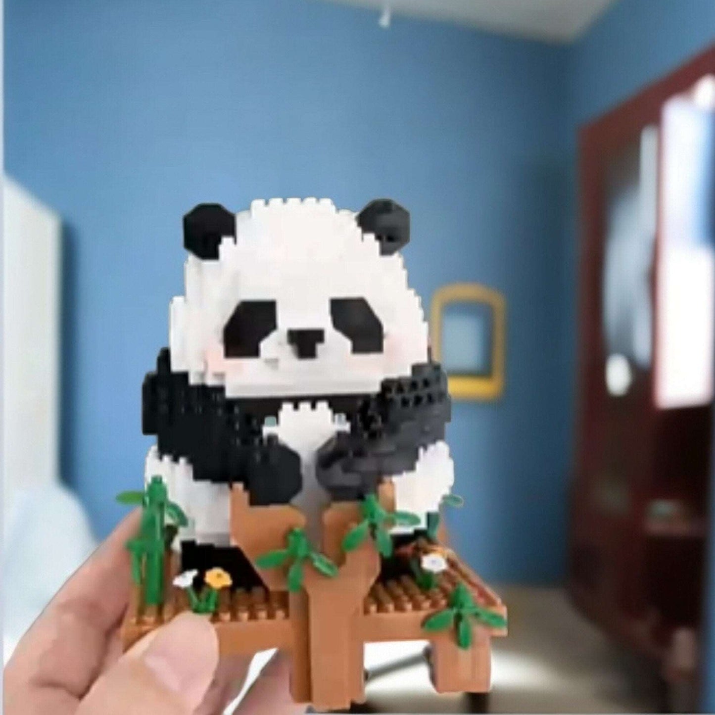 Build-Your-Own Adorable Panda Garden Nano Blocks Brick Set - Charming 1098 Piece Panda Model with Bench - Delightful Wildlife Building Kit - Builditfy