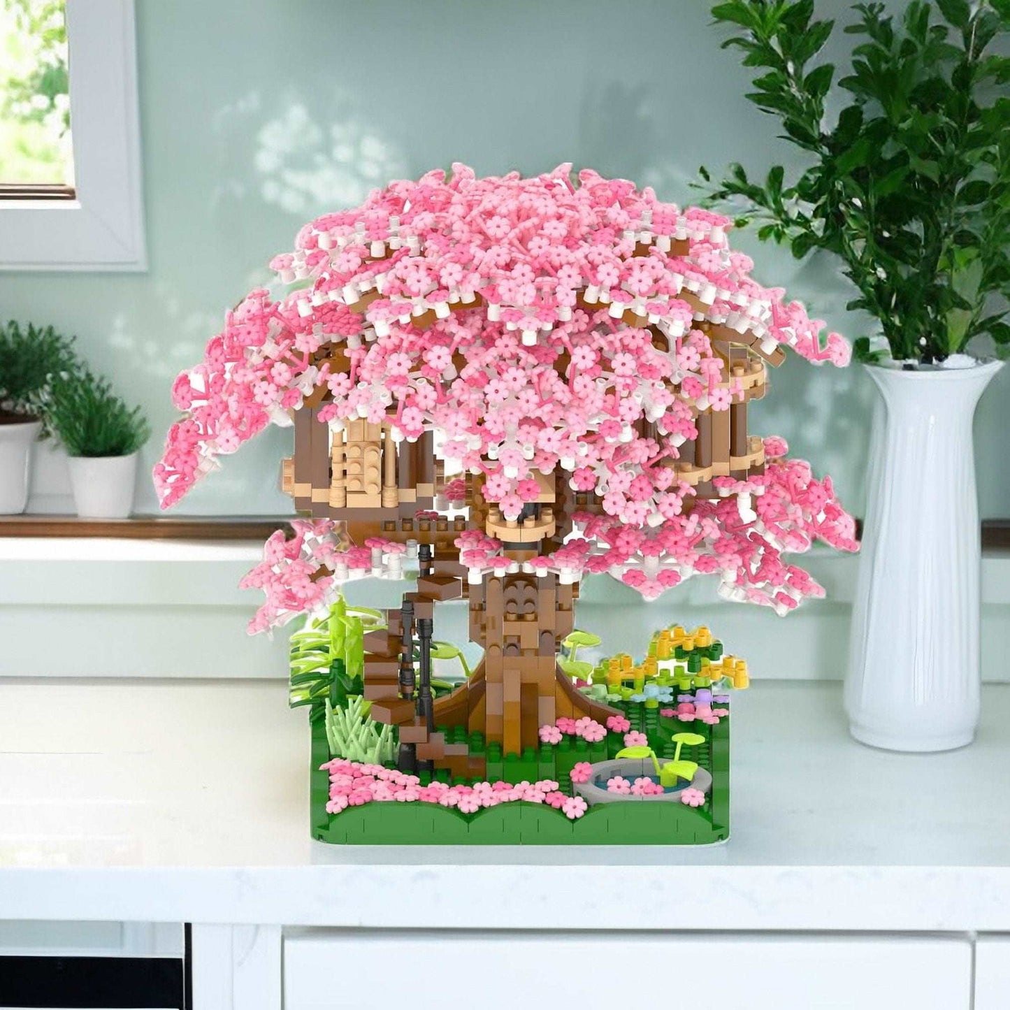 Build-Your-Own Enchanting Cherry Blossom Treehouse Building Kit - 2008 pcs, Detailed Collectible Model - Perfect for Experienced Builders - Builditfy