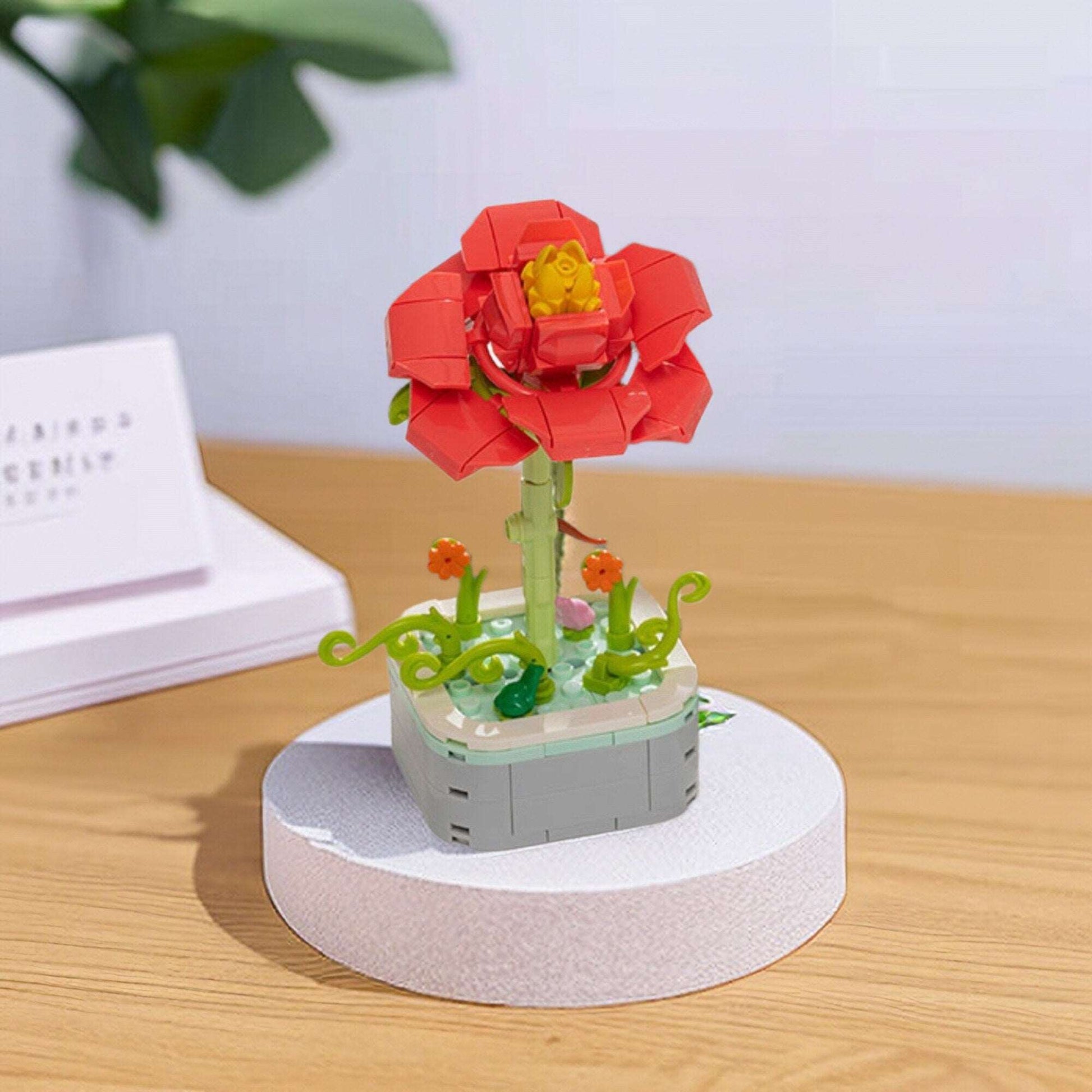 Red Peony - DIY Floral Bliss: Craft Your Own Eternal Garden with Flower Building Block Kits - Builditfy