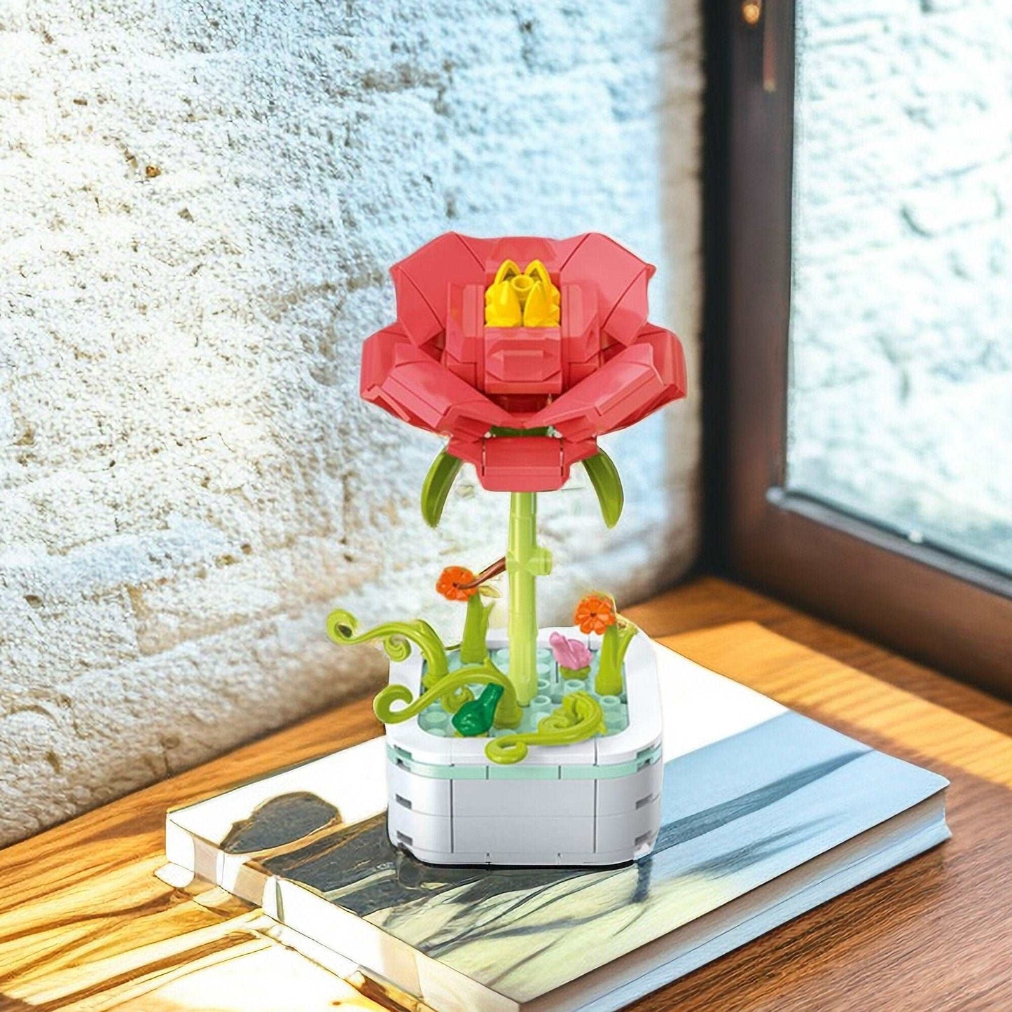 GIFT SET - Rose DIY Floral Bliss: Craft Your Own Eternal Garden with Flower Building Block Kits - Builditfy