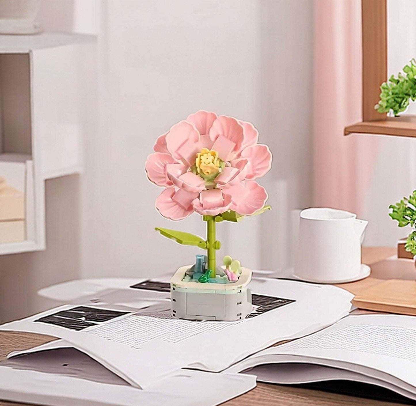 Pink Hibiscus - DIY Floral Bliss: Craft Your Own Eternal Garden with Flower Building Block Kits - Builditfy