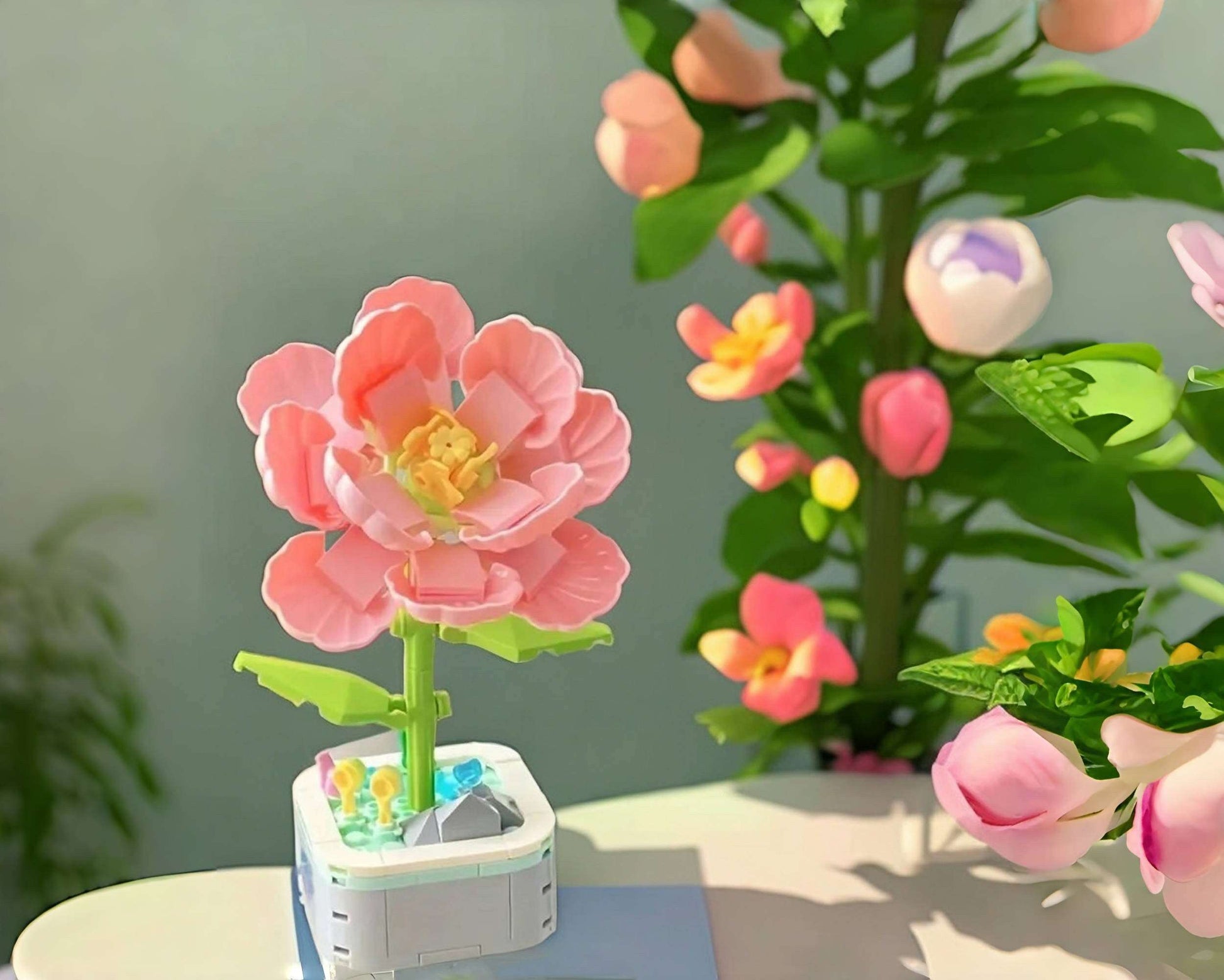 Pink Hibiscus - DIY Floral Bliss: Craft Your Own Eternal Garden with Flower Building Block Kits - Builditfy