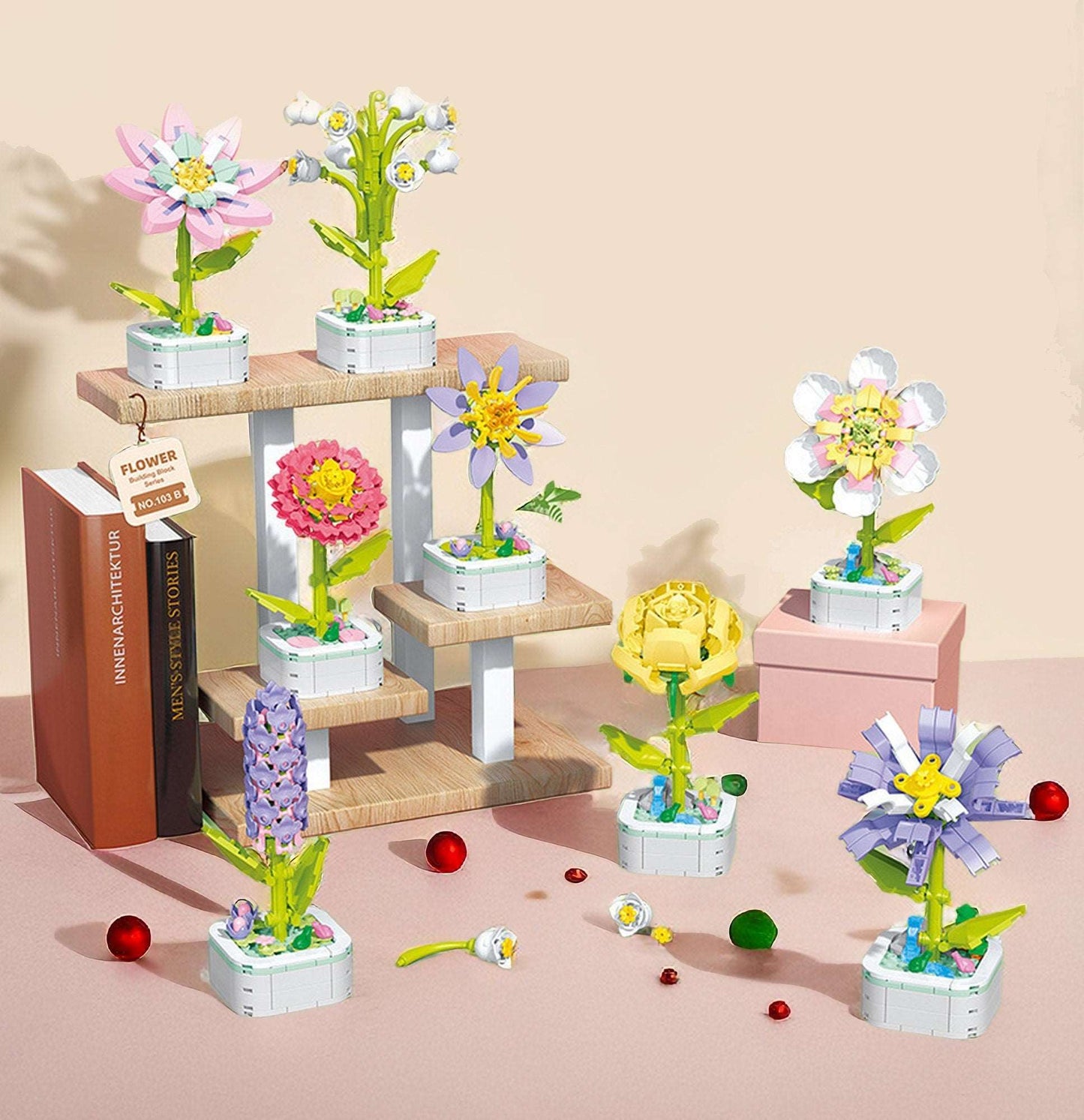 DIY Flower Building Blocks Set: Bring the Timeless Beauty of Yellow Roses, Lilacs, Gardenias, and More into Your Home Decor - Builditfy