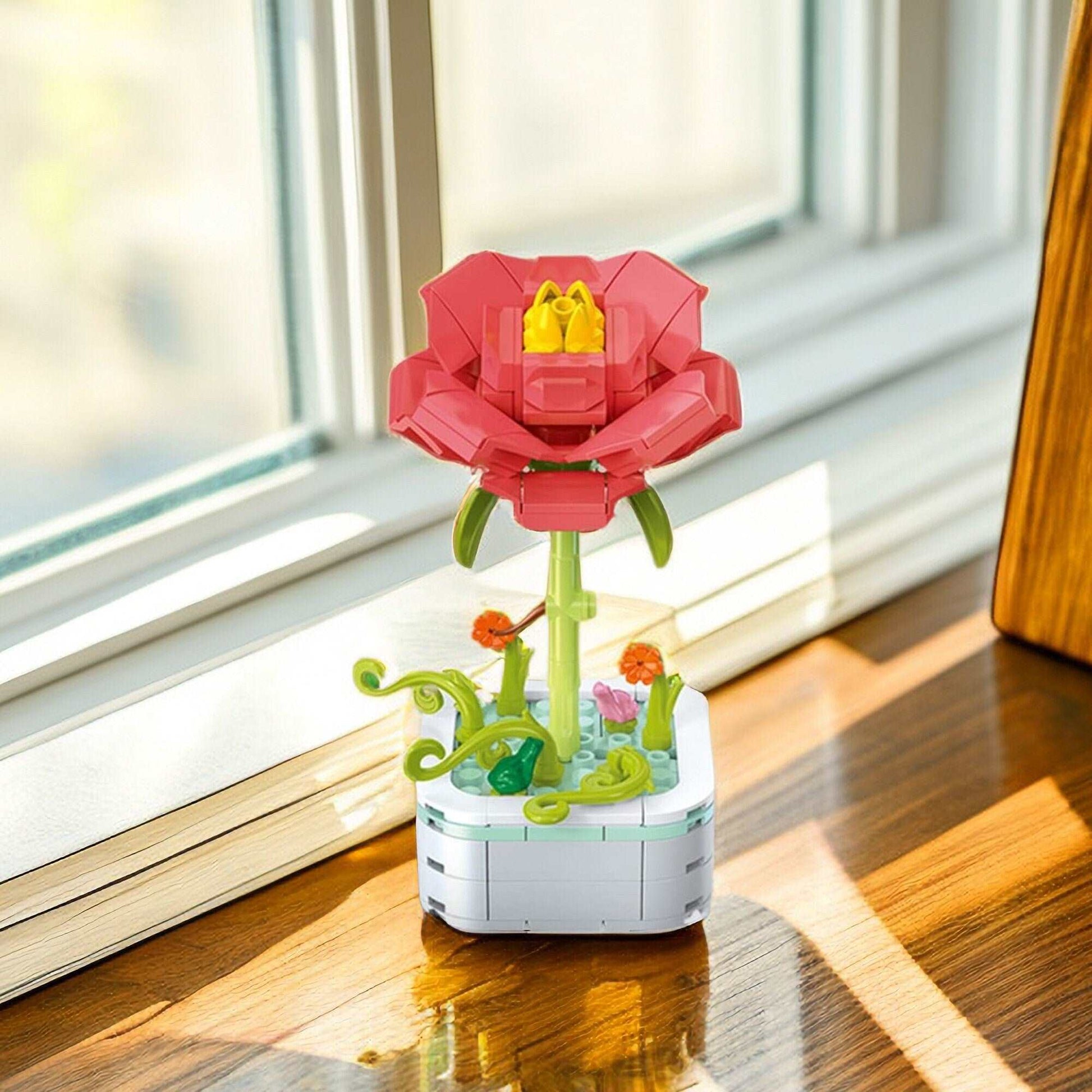 Red Peony - DIY Floral Bliss: Craft Your Own Eternal Garden with Flower Building Block Kits - Builditfy