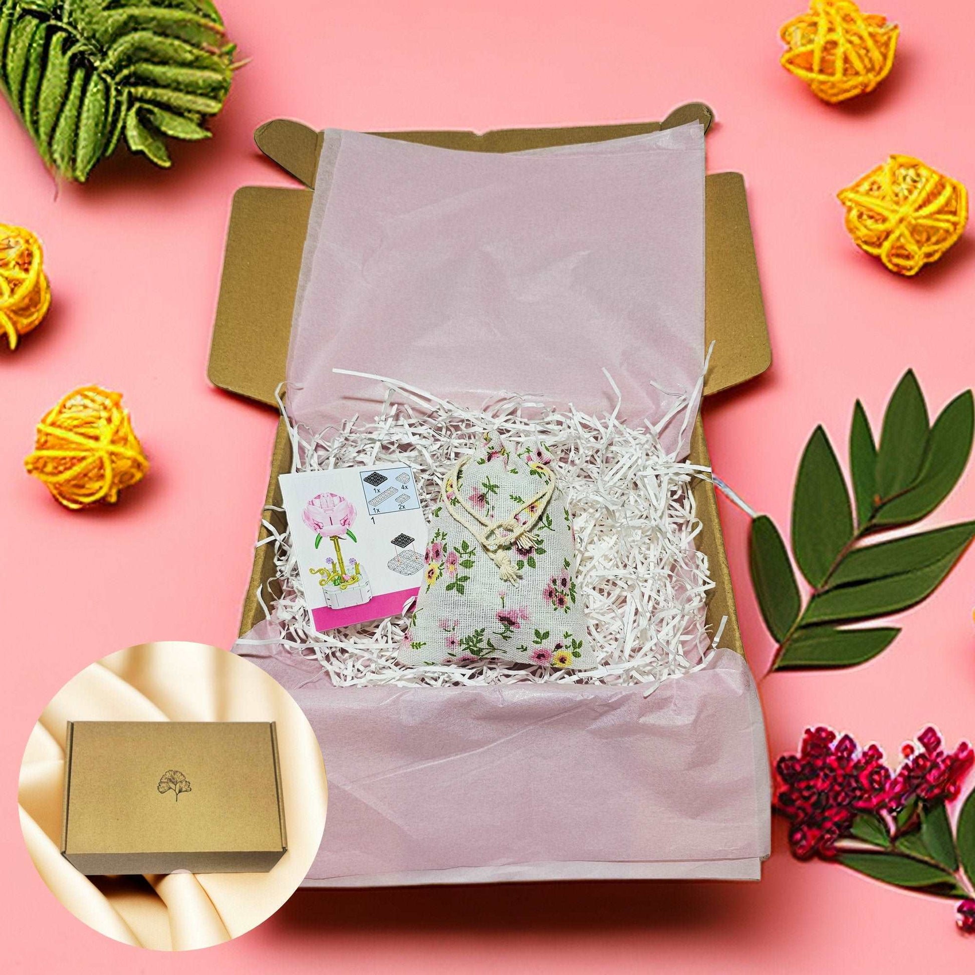 GIFT SET - DIY Floral Bliss: Craft Your Own Eternal Garden with Flower Building Block Kits - Builditfy