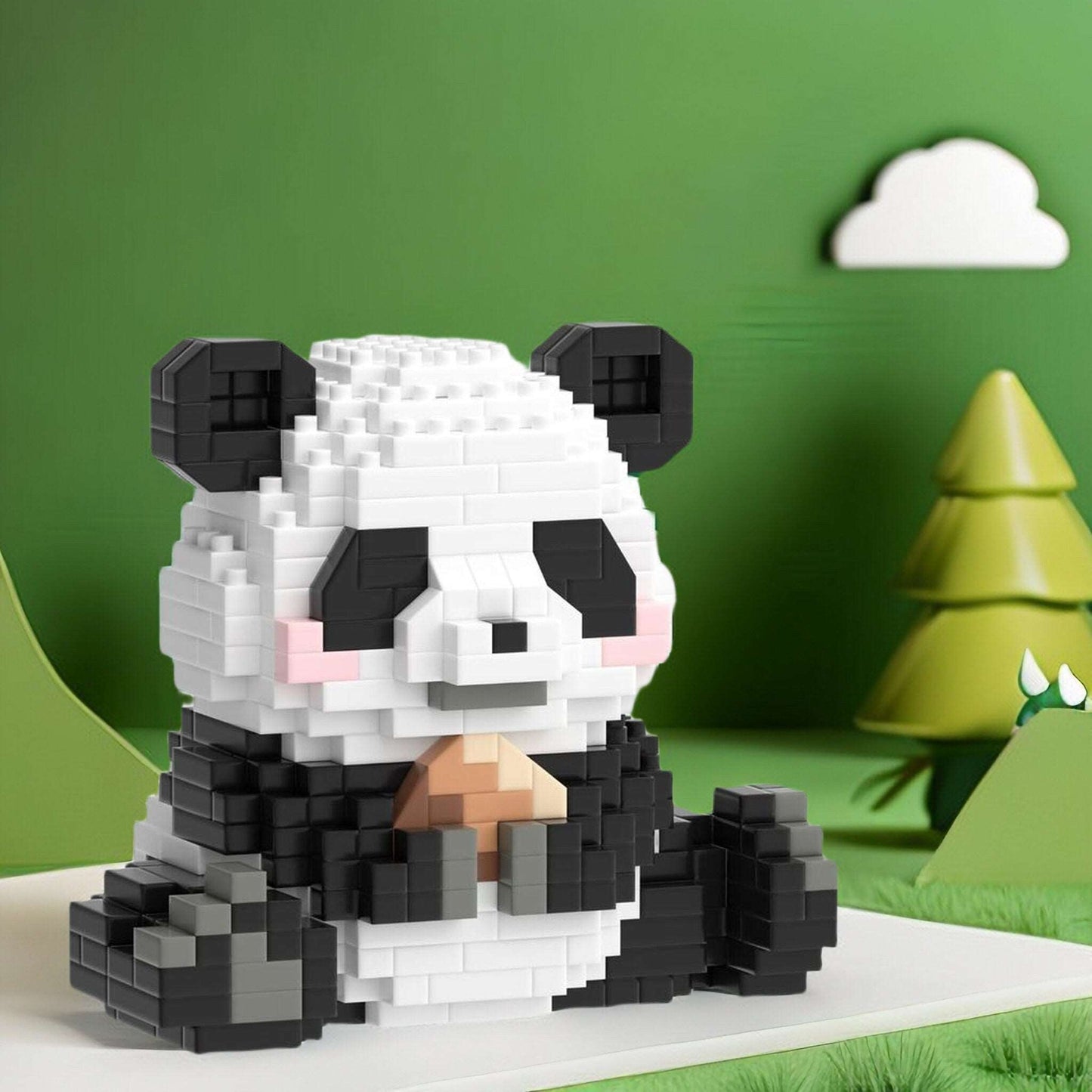 Adorable Pandas Nano Blocks Brick Set - Articulated Garden Swing and Detachable Panda Figures - Builditfy