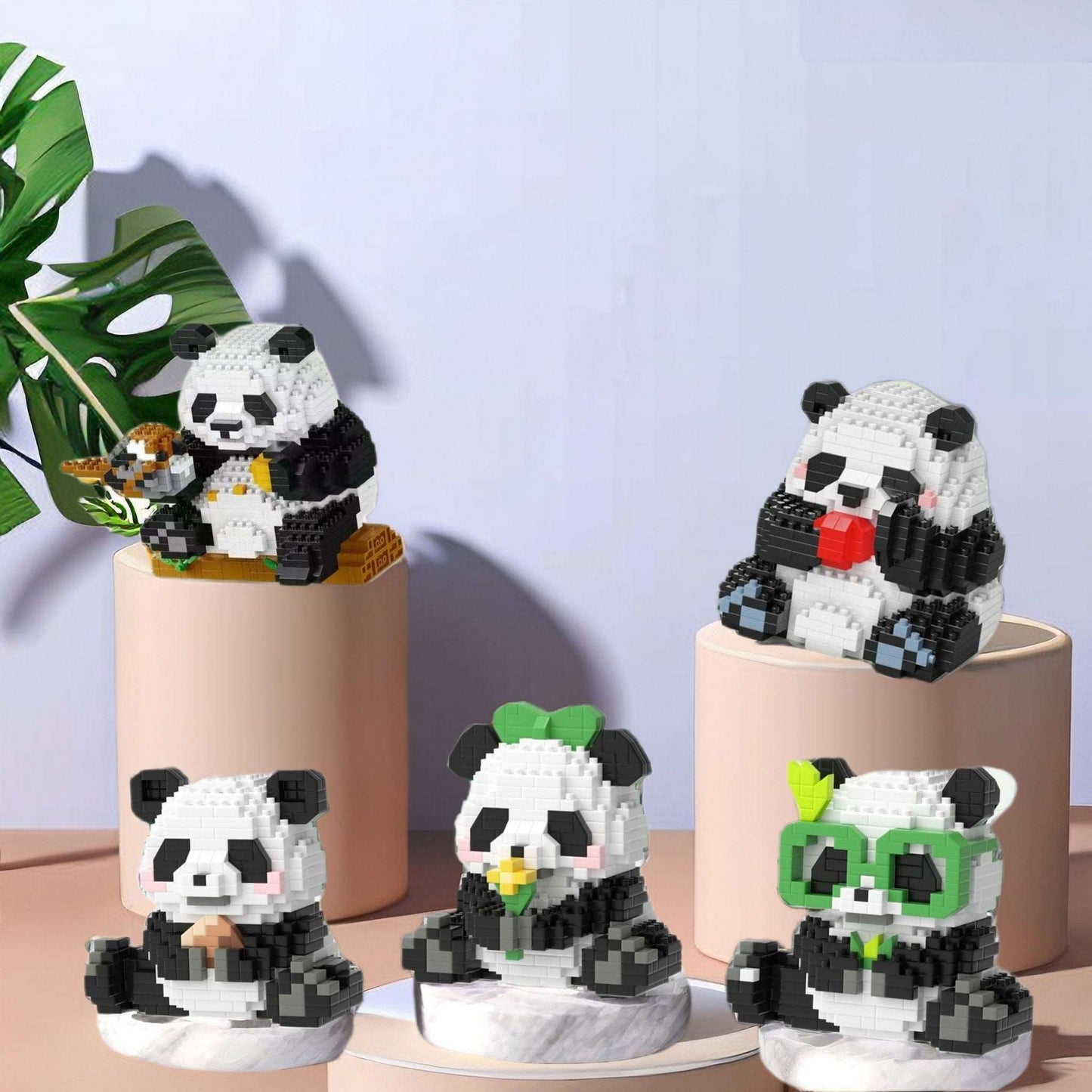 Adorable Pandas Nano Blocks Brick Set - Articulated Garden Swing and Detachable Panda Figures - Builditfy