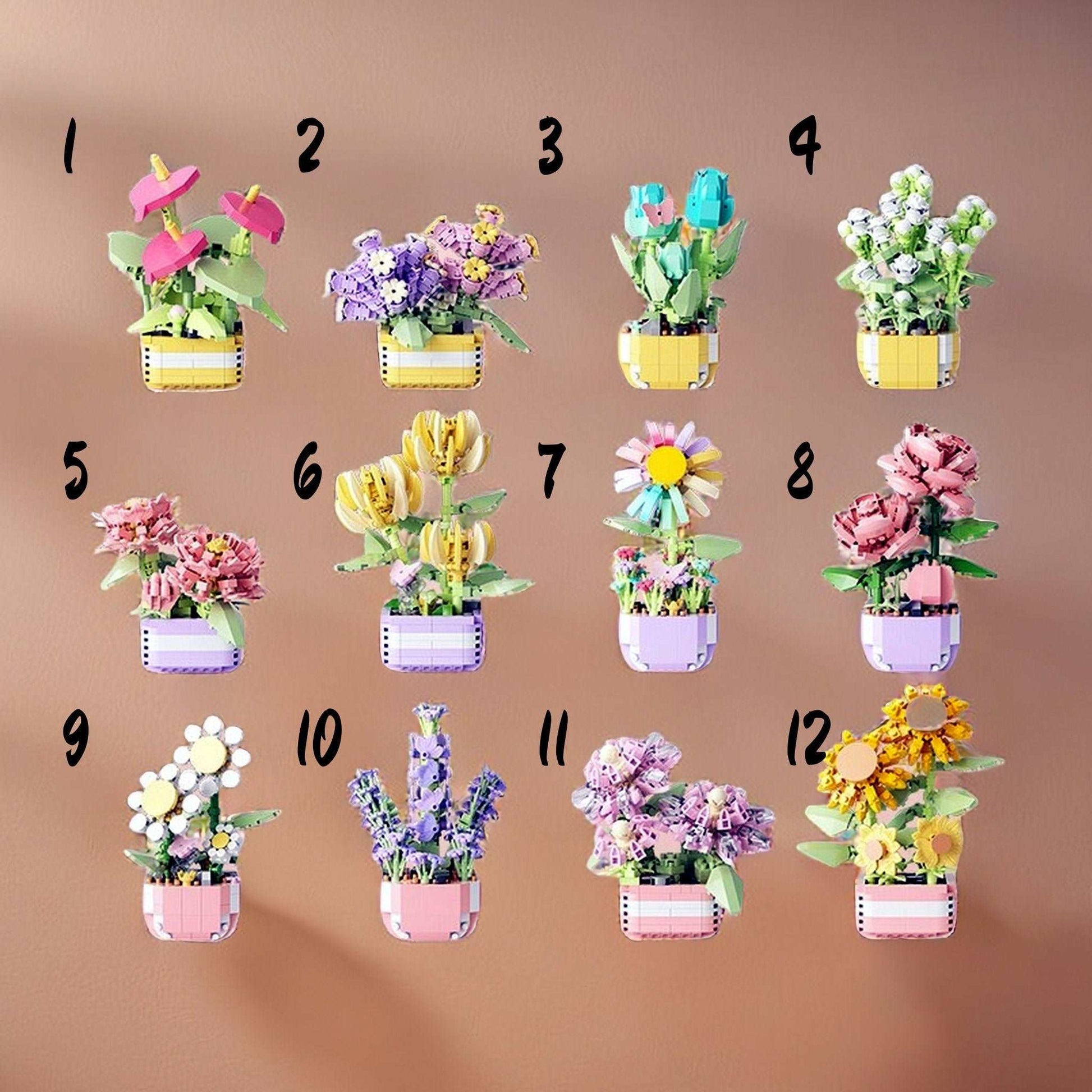 Creative DIY Botanical Flower Sets - Build-Your-Own Garden, Home Decor & Gift Idea, Option 1-6 - Builditfy