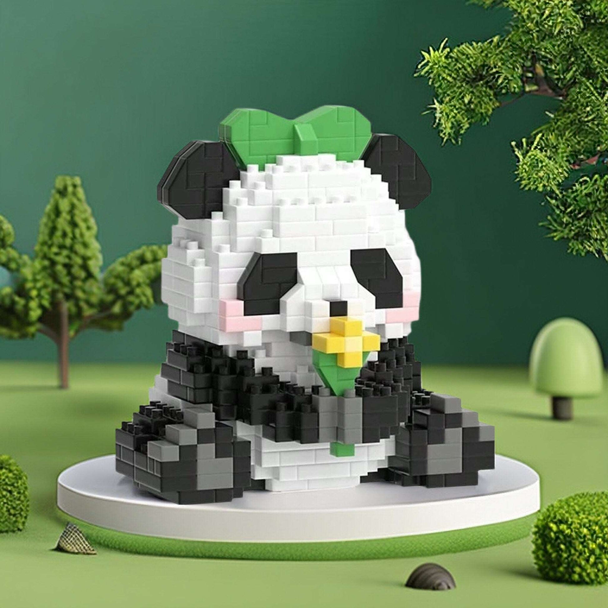 Adorable Pandas Nano Blocks Brick Set - Articulated Garden Swing and Detachable Panda Figures - Builditfy
