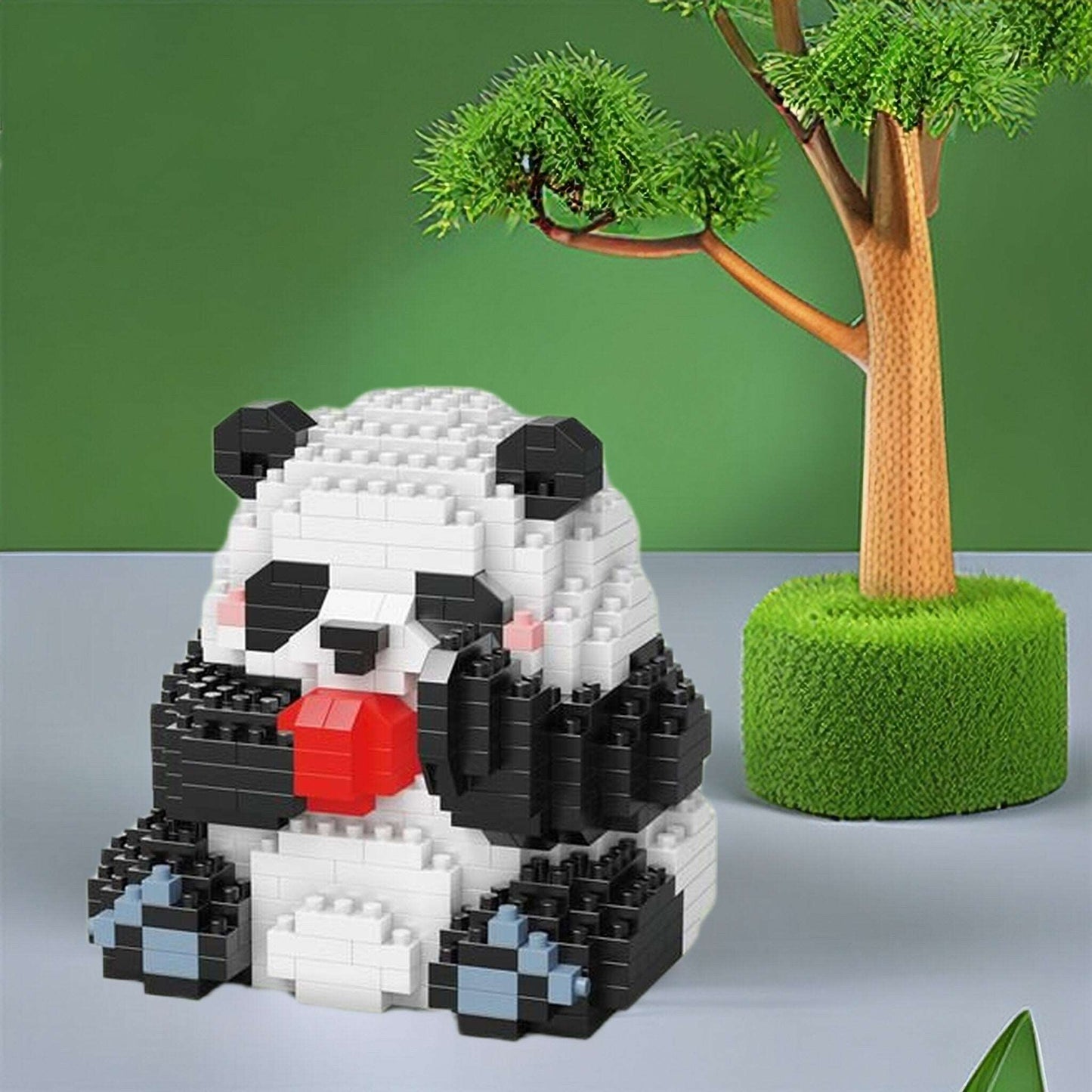 Adorable Pandas Nano Blocks Brick Set - Articulated Garden Swing and Detachable Panda Figures - Builditfy