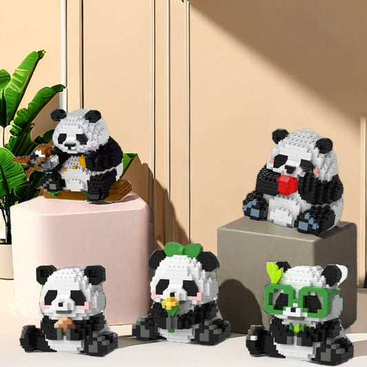 Adorable Pandas Nano Blocks Brick Set - Articulated Garden Swing and Detachable Panda Figures - Builditfy