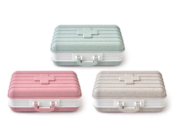 Portable Luggage Design Eco Pill Box with 6 Compartments for Daily Medication Management - Builditfy
