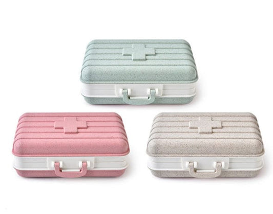 Portable Luggage Design Eco Pill Box with 6 Compartments for Daily Medication Management - Builditfy