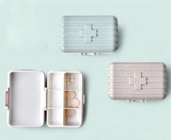 Portable Luggage Design Eco Pill Box with 6 Compartments for Daily Medication Management - Builditfy