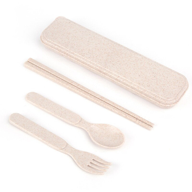 Reusable Wheat Straw Cutlery Set with Travel Case - Eco-Friendly Utensils for On-the-Go Dining - Builditfy