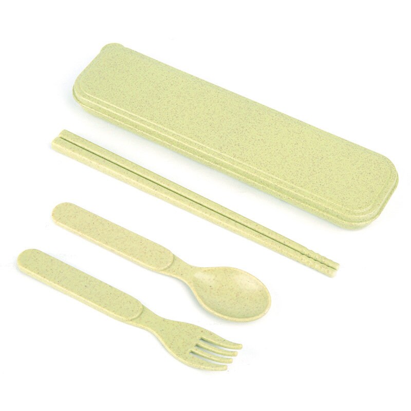 Reusable Wheat Straw Cutlery Set with Travel Case - Eco-Friendly Utensils for On-the-Go Dining - Builditfy