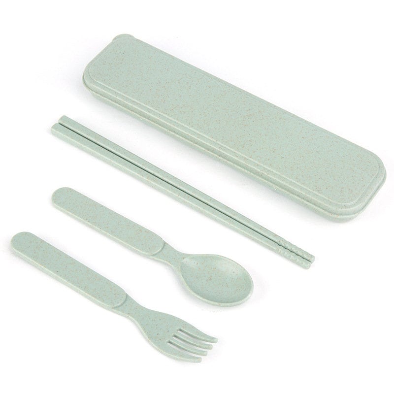 Reusable Wheat Straw Cutlery Set with Travel Case - Eco-Friendly Utensils for On-the-Go Dining - Builditfy