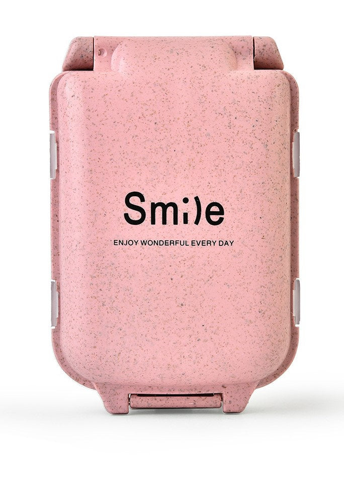 Charming 'Smile' Portable Eco Pill Box with 8 Compartments – Your Stylish Medication Companion - Builditfy
