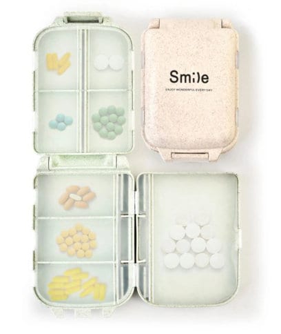Charming 'Smile' Portable Eco Pill Box with 8 Compartments – Your Stylish Medication Companion - Builditfy