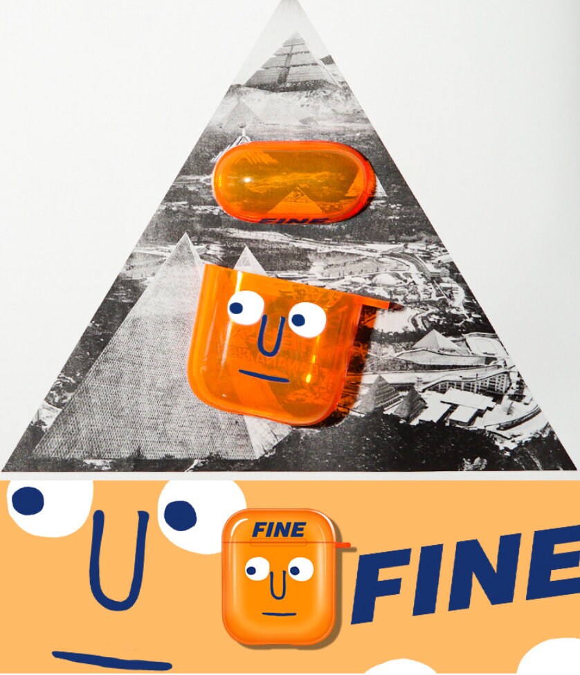 Funky Orange AirPods Case - Quirky Protective Silicone Cover for Apple AirPods 1, 2 & Pro (1st Gen) - Builditfy