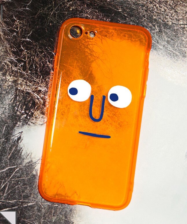 Funky Orange iPhone Case for iPhone 11, 11 Pro, 11 Pro Max, iPhone 12, 12 Pro, 12 Pro Max - Unique and Playful Design with a Funny Face - Builditfy