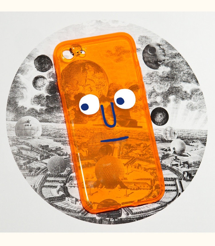 Funky Orange iPhone Case for iPhone 11, 11 Pro, 11 Pro Max, iPhone 12, 12 Pro, 12 Pro Max - Unique and Playful Design with a Funny Face - Builditfy