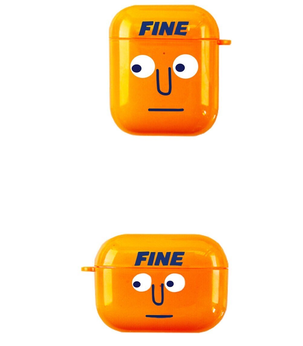 Funky Orange AirPods Case - Quirky Protective Silicone Cover for Apple AirPods 1, 2 & Pro (1st Gen) - Builditfy