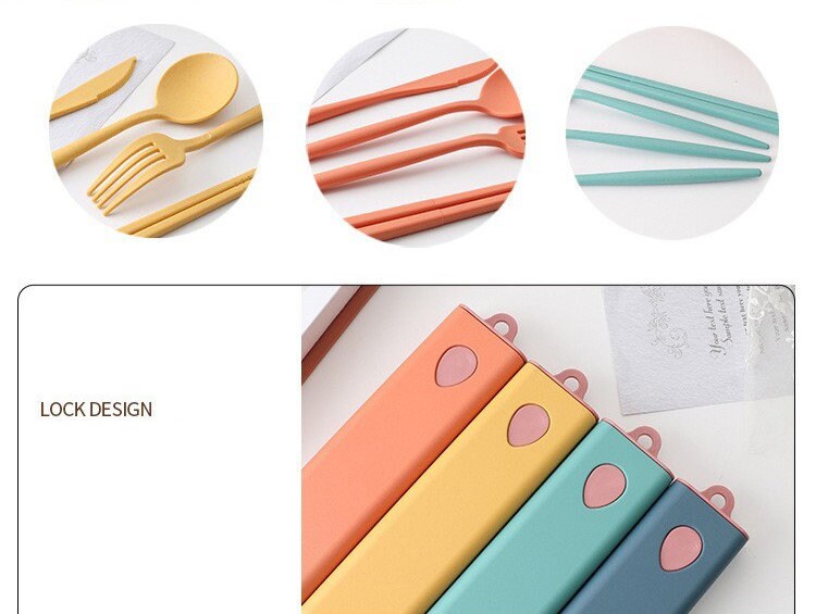 Eco-Friendly Wheat Straw Cutlery Set: Sustainable Dining On-the-Go - Builditfy