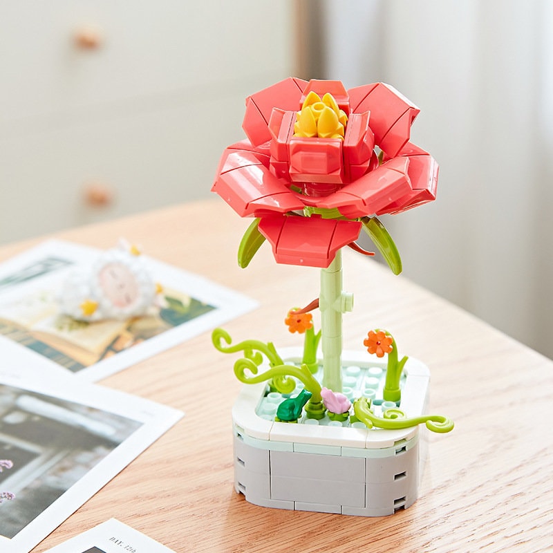 GIFT SET - DIY Flower Building Blocks: Eternal Blooms for Your Home Decor and Indoor Garden - Builditfy