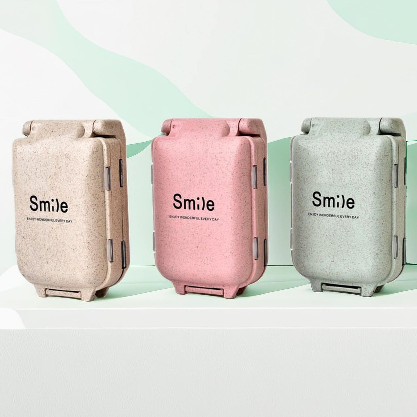 Charming 'Smile' Portable Eco Pill Box with 8 Compartments – Your Stylish Medication Companion - Builditfy