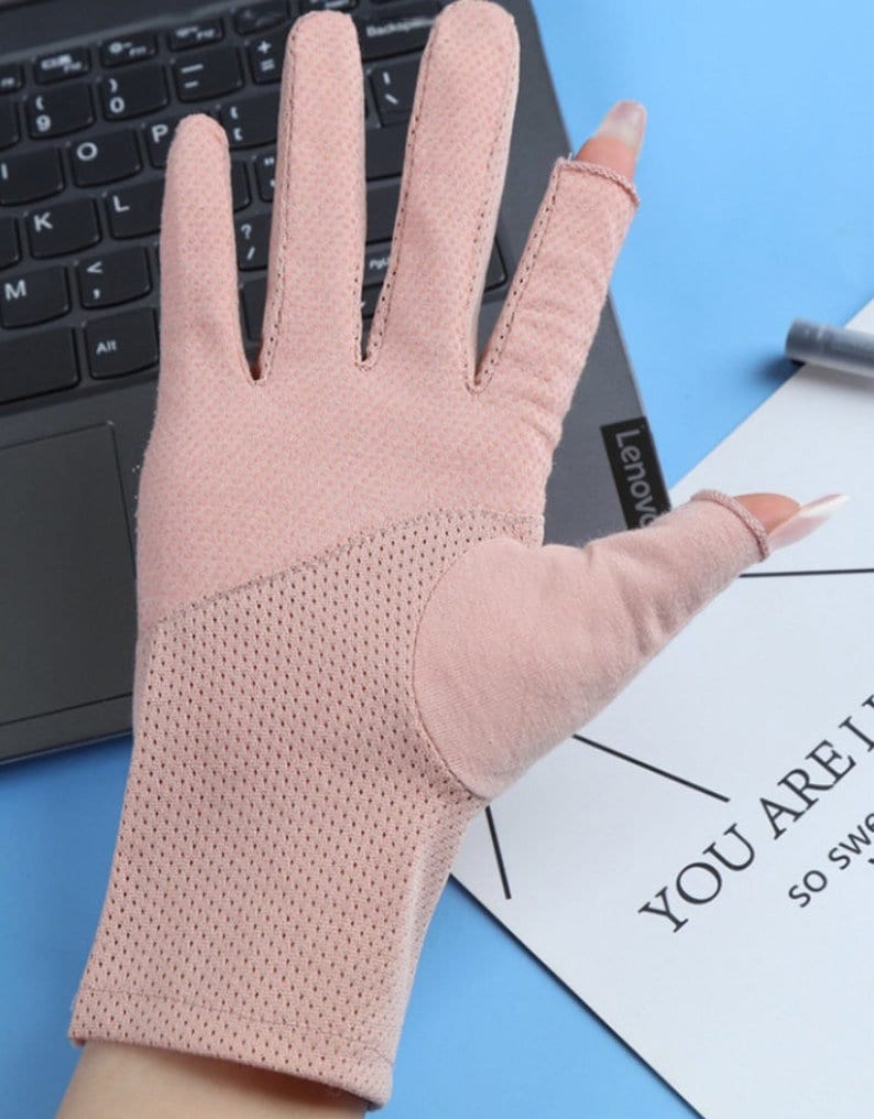 Fingerless Cotton Gloves - Summer Gloves for Smartphone Users - Builditfy