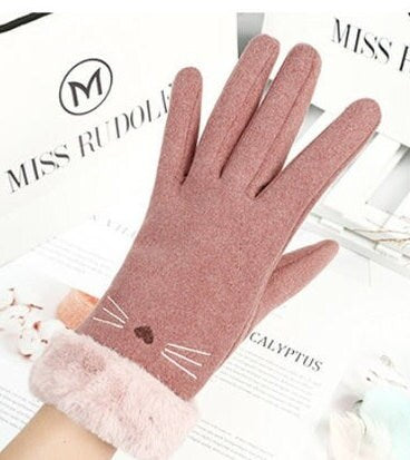 Winter Warmth in Style: Cat Lover's Touchscreen Cotton Gloves for Women - Builditfy