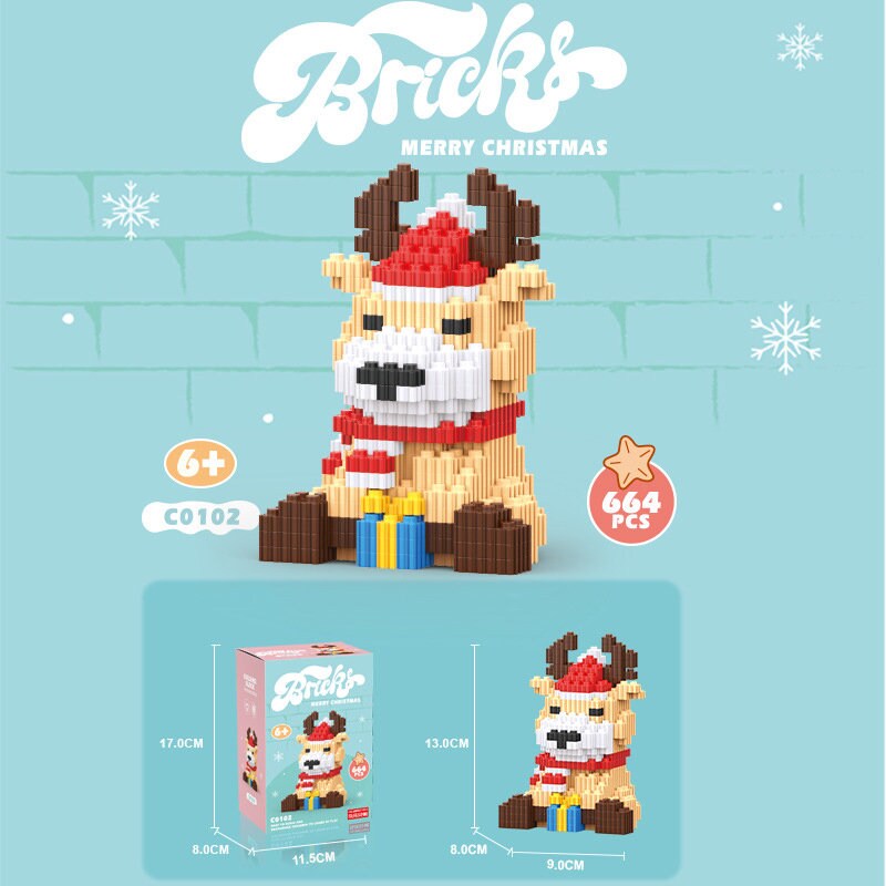 DIY Magical Christmas Moments: DIY Building Blocks Kits - Santa, Reindeer, Snowman, and Christmas Tree Decor - Builditfy