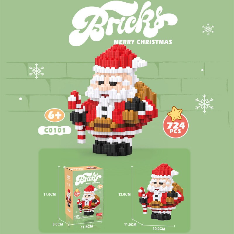DIY Magical Christmas Moments: DIY Building Blocks Kits - Santa, Reindeer, Snowman, and Christmas Tree Decor - Builditfy