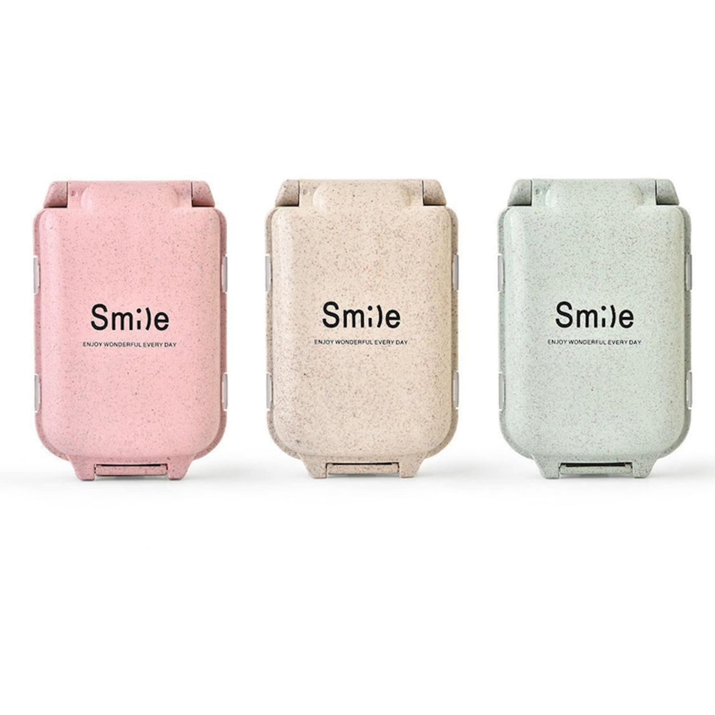 Charming 'Smile' Portable Eco Pill Box with 8 Compartments – Your Stylish Medication Companion - Builditfy