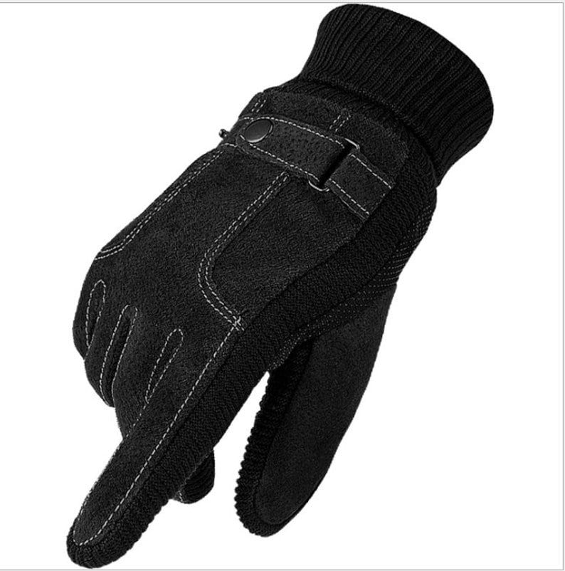 Premium Men's Winter Leather Gloves - Touchscreen Enabled for Outdoor Activities and Smartphone Use - Builditfy