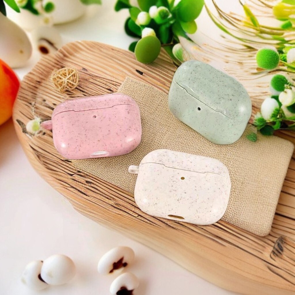 Eco-Friendly Wheat Straw AirPods Case Cover - Stylish Protection for Apple AirPods 1, 2, and Pro (1st Gen) - Builditfy
