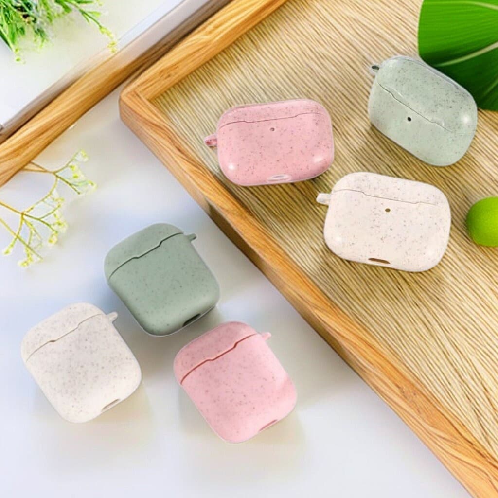 Eco-Friendly Wheat Straw AirPods Case Cover - Stylish Protection for Apple AirPods 1, 2, and Pro (1st Gen) - Builditfy